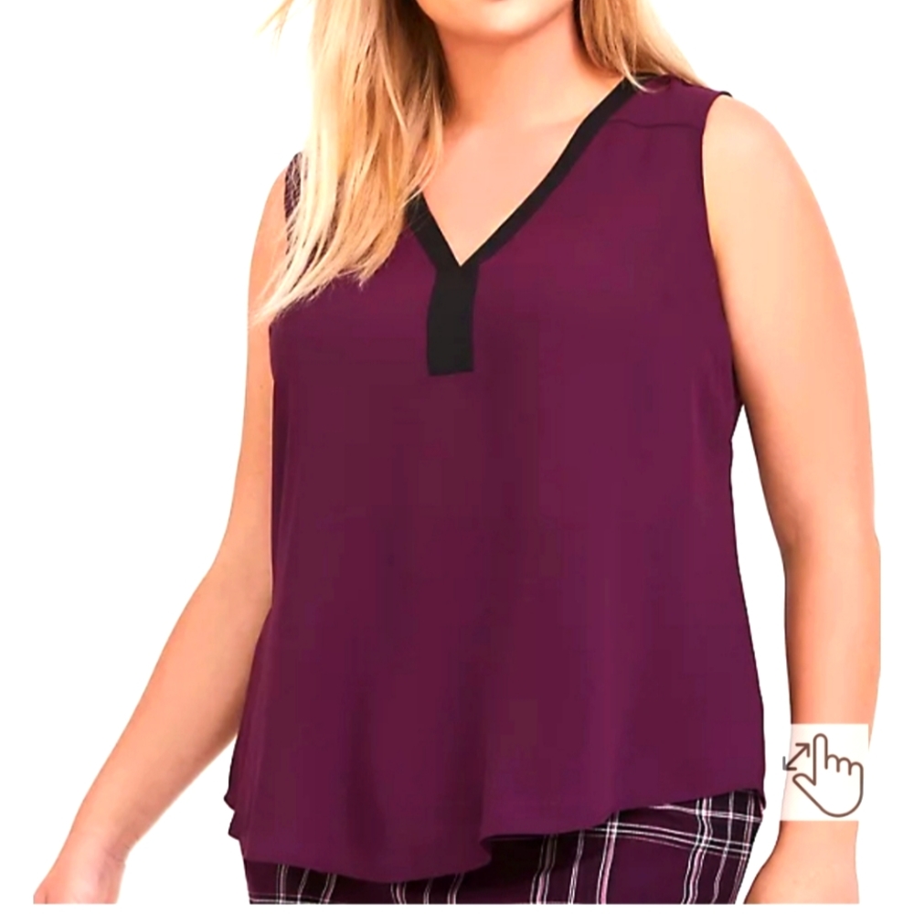 Torrid purple burgundy Georgette Tank